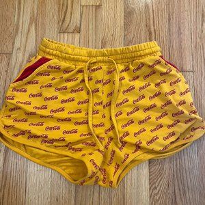 Super Cute Yellow And Red Coca Cola shorts